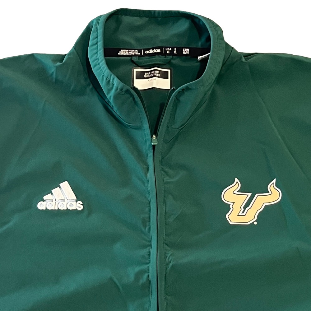 Adidas 1/2 Zip Pullover Mens XL Green USF South Florida Bulls Wind